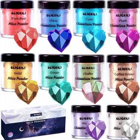 img 4 attached to 🌈 Glicrili 10 Colors Chameleon Mica Powder - Enhanced Pearlescent Pigment Color, Shifting Mica Powder for Epoxy Resin, Pearl Pigment Powder Ideal for Soap Making, Nail Art, Lip Gloss, Bath Bombs, Slime