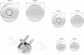 img 2 attached to 18Mm Silver Magnetic Snap Buttons Strong Clasp Purse Sewing Handbags 6 Pack MNS