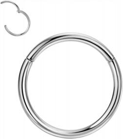 img 4 attached to Titanium Body Piercing Rings For Nose, Ear, Lip, And Septum - High Grade 23, 14 Different Sizes And 5 Plating Options For Ultimate Style - Available In 20G To 10G