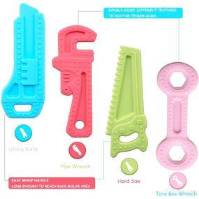 img 2 attached to Cokomono 4-Piece Baby Teething Toys Gift Set for Babies 3-6 Months | Teethers & Pacifier Clips | Chew Toys for 6-12 Months | Molar Teether | BPA-Free Silicone
