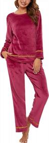 img 4 attached to Velour Tracksuit Set For Women - Sykooria Flannel Pajama Fleece Joggers Outfits For Maximum Comfort
