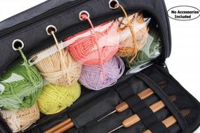 img 1 attached to 🧶 Pacmaxi Dark Gray Lightweight Yarn Storage Bag: Portable Organizer for Knitting, Crochet, and Cotton Yarns with Holes