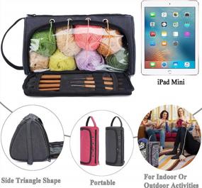 img 2 attached to 🧶 Pacmaxi Dark Gray Lightweight Yarn Storage Bag: Portable Organizer for Knitting, Crochet, and Cotton Yarns with Holes
