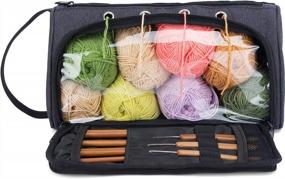 img 4 attached to 🧶 Pacmaxi Dark Gray Lightweight Yarn Storage Bag: Portable Organizer for Knitting, Crochet, and Cotton Yarns with Holes