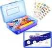 keep your stationary organized with sooez plastic pencil box - stackable pencil case with stickers logo