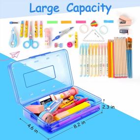 img 1 attached to Keep Your Stationary Organized With Sooez Plastic Pencil Box - Stackable Pencil Case With Stickers