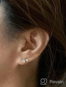img 7 attached to Titanium Cubic Zirconia Cartilage Earrings with Screw Backs - Unisex Double Round Studs for Safety 💎 - Ideal for Toddlers and Girls 3-6mm - Available in White Gold, Yellow Gold, Rose Gold, and Black