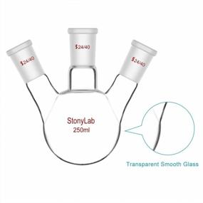 img 1 attached to StonyLab Glass 250Ml Heavy Wall 3 Neck Round Bottom Flask RBF, With 24/40 Center And Side Standard Taper Outer Joint – 250Ml