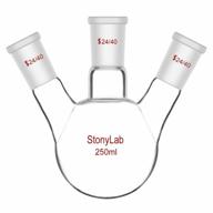 stonylab glass 250ml heavy wall 3 neck round bottom flask rbf, with 24/40 center and side standard taper outer joint – 250ml logo