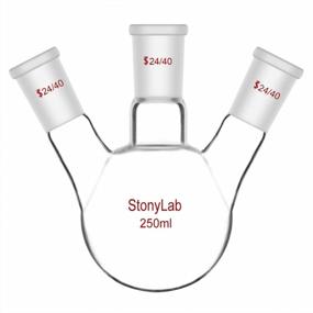 img 4 attached to StonyLab Glass 250Ml Heavy Wall 3 Neck Round Bottom Flask RBF, With 24/40 Center And Side Standard Taper Outer Joint – 250Ml