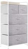 yitahome fabric dresser: 5-drawer storage tower with large capacity for bedroom, living room & closets in light grey logo
