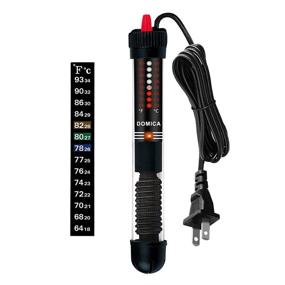 img 4 attached to DOMICA 25W Submersible Aquarium Heater for Small Fish Tank (1-8 gallons) + Free Thermometer Sticker: Efficient Heating Solution