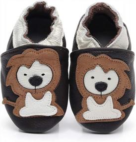 img 4 attached to Cute Leather Cartoon Moccasins For Baby - Soft Suede First Walker Shoes For Toddler Boys And Girls With Non-Slip Sole - Perfect Infant Crawling Slippers By Bebila
