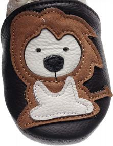 img 1 attached to Cute Leather Cartoon Moccasins For Baby - Soft Suede First Walker Shoes For Toddler Boys And Girls With Non-Slip Sole - Perfect Infant Crawling Slippers By Bebila
