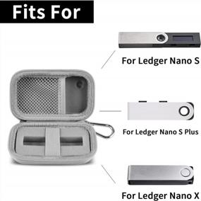 img 3 attached to Case Compatible With Ledger Nano X/ S/ S Plus Cryptocurrency Hardware Wallet - BTC Bitcoin, Ethereum, Ripple, Altcoins And ERC Tokens. Storage Carrying Organizer For Crypto Wallet & USB Cables -Grey