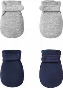 img 4 attached to Newborn Baby No Scratch Mittens: 100% Cotton Breathable, Adjustable Gloves For Boys & Girls
