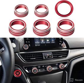 img 4 attached to TOMALL 6PCS Aluminum Centre Console Switch Cover Compatible With Honda 10Th Accord Sedan Sport EX EX-L LX 2018-2022 Sound Volume Knob AC Air Conditioning Knob Engine Start Stop Button Cover Trim (Red)