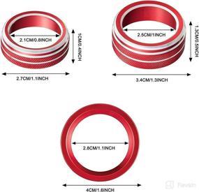 img 3 attached to TOMALL 6PCS Aluminum Centre Console Switch Cover Compatible With Honda 10Th Accord Sedan Sport EX EX-L LX 2018-2022 Sound Volume Knob AC Air Conditioning Knob Engine Start Stop Button Cover Trim (Red)