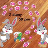 🐰 ccinee 60 pieces easter bunny footprint stickers: floor decorations for home party egg hunt game supplies логотип