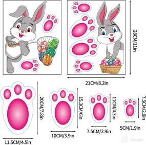 img 3 attached to 🐰 CCINEE 60 Pieces Easter Bunny Footprint Stickers: Floor Decorations for Home Party Egg Hunt Game Supplies