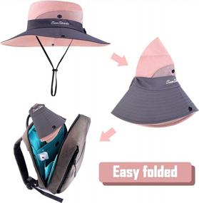 img 1 attached to Cooraby Kids Summer UV Sun Hat With Ponytail Hole And Wide Brim Foldable Mesh Beach Fishing Cap