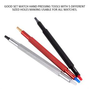 img 1 attached to Salmue 3Pcs/Lot Watch Hand Pressers Pusher Fitting Set Kit Watchmakers Wristwatch Repair Tool Watch Strap Repair Tool Link Pin Remover Repair Tool Metal