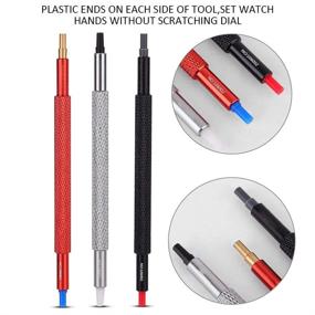 img 2 attached to Salmue 3Pcs/Lot Watch Hand Pressers Pusher Fitting Set Kit Watchmakers Wristwatch Repair Tool Watch Strap Repair Tool Link Pin Remover Repair Tool Metal