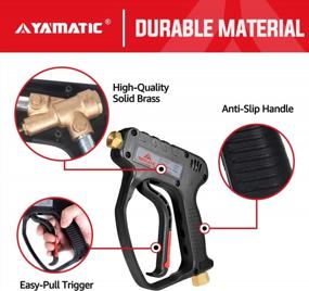 img 1 attached to Experience Maximum Cleaning Power With YAMATIC 5000 PSI High Pressure Washer Trigger Gun