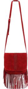 img 4 attached to ZLYC Bohemian Nubuck Leather Shoulder Women's Handbags & Wallets : Shoulder Bags
