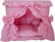 👑 handmade princess pink pet dog bed house with bonus candy pillow (size s) логотип