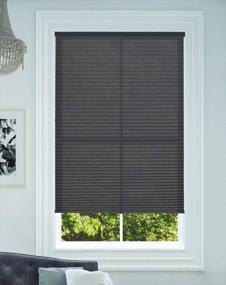 img 3 attached to Light Filtering Cellular Honeycomb Shade: Anthracite, Cordless And Single Cell, 18" W X 48" H