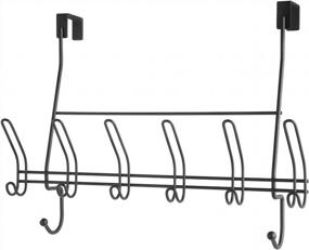 img 1 attached to Organize Your Space With IDesign Weston Over-The-Door Combo Rack In Matte Black
