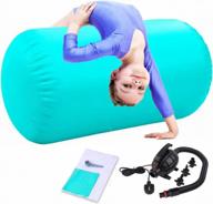 🤸 inflatable gymnastics air track tumbling mat - 10ft, 13ft, 16ft, and 20ft with 4 inch thickness - ideal for home use, yoga, training, cheerleading, and water fun - includes electric pump logo