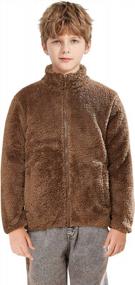 img 4 attached to Kids Sherpa Fleece Jacket Boys Girls Long Sleeve Full Zip Coats SOLOCOTE
