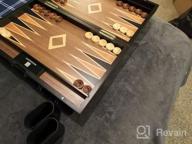 img 1 attached to Premium Wooden Backgammon Set - Classic Board Game For Kids And Adults, With Foldable Design And Strategic Gameplay - Introducing The Woodronic 17 review by Wesley Bell