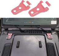 rt-tcz hood hinge cover exterior decoration kits accessories for 2018-2022 jeep wrangler jl jlu and gladiator jt (pink) logo