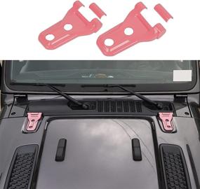 img 4 attached to RT-TCZ Hood Hinge Cover Exterior Decoration Kits Accessories For 2018-2022 Jeep Wrangler JL JLU And Gladiator JT (Pink)