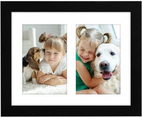 img 4 attached to Display Memories In Style: Americanflat 4X6 Double Picture Frame - Black Composite Wood With Shatter-Resistant Glass - Dual Orientation For Wall And Tabletop
