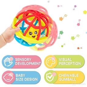img 1 attached to 👶 HETOMI Baby Rattles 6-12 Months: 2PC Shaker Grab Spin Set for Sensory Development - Educational Newborn Gift for 3, 6, 9, 12 Months Infant, Boys, Girls