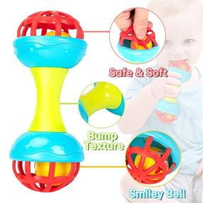 img 2 attached to 👶 HETOMI Baby Rattles 6-12 Months: 2PC Shaker Grab Spin Set for Sensory Development - Educational Newborn Gift for 3, 6, 9, 12 Months Infant, Boys, Girls