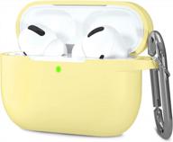 protect your airpods pro with hamile's shockproof silicone case in milk yellow - compatible with apple 2019 charging case and comes with a keychain logo