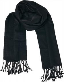 img 3 attached to 100% Brushed Pure Silk Long Solid Scarf For Men And Women