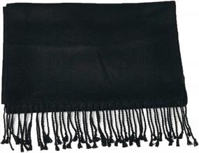 img 2 attached to 100% Brushed Pure Silk Long Solid Scarf For Men And Women