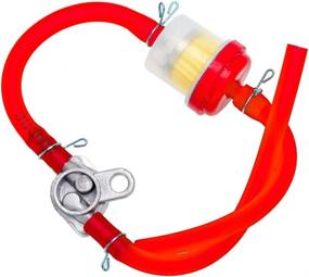 img 2 attached to 🏍️ Red Gas Fuel Hose Oil Filter Clamps Inline Fuel Shut Off Valve Petcock Petrol Switch for Chinese ATV Four Wheeler, 50cc 70cc 110cc 125cc 150cc 250cc Baja 90cc BA150, Apollo Pit Dirt Bike, Go Kart