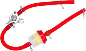 img 4 attached to 🏍️ Red Gas Fuel Hose Oil Filter Clamps Inline Fuel Shut Off Valve Petcock Petrol Switch for Chinese ATV Four Wheeler, 50cc 70cc 110cc 125cc 150cc 250cc Baja 90cc BA150, Apollo Pit Dirt Bike, Go Kart