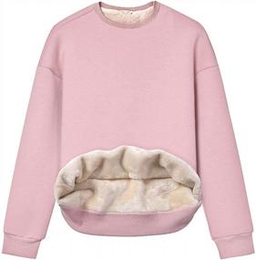 img 4 attached to Warm And Cozy: Gihuo Women'S Winter Sherpa Lined Crewneck Pullover Sweatshirt