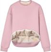 warm and cozy: gihuo women's winter sherpa lined crewneck pullover sweatshirt logo