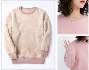 img 3 attached to Warm And Cozy: Gihuo Women'S Winter Sherpa Lined Crewneck Pullover Sweatshirt