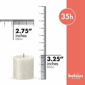 img 3 attached to Illuminate Your Space With BOLSIUS 4 Pack Ivory Metallic Pillar Candles: Premium Quality, Eco-Friendly Wax, Dripless & Smokeless, 35 Hour Burn Time!
