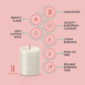img 2 attached to Illuminate Your Space With BOLSIUS 4 Pack Ivory Metallic Pillar Candles: Premium Quality, Eco-Friendly Wax, Dripless & Smokeless, 35 Hour Burn Time!